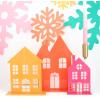 image:imageC R Gibson Set of 3 Kailo Chic Acrylic Holiday House Christmas Decorations Sizes Vary Green and TurquoiseCoral  Orange and Pink