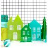 image:imageC R Gibson Set of 3 Kailo Chic Acrylic Holiday House Christmas Decorations Sizes Vary Green and TurquoiseGreen and Turquoise