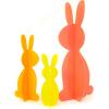 image:imageCR Gibson Kailo Chic Acrylic Bunny Spring and Easter Decorations Sizes Vary Teal and Blue 3 PiecesCoral  Orange  Yellow