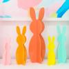 image:imageCR Gibson Kailo Chic Acrylic Bunny Spring and Easter Decorations Sizes Vary Teal and Blue 3 PiecesCoral  Orange  Yellow