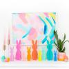 image:imageCR Gibson Kailo Chic Acrylic Bunny Spring and Easter Decorations Sizes Vary Teal and Blue 3 PiecesCoral  Orange  Yellow