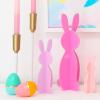 image:imageCR Gibson Kailo Chic Acrylic Bunny Spring and Easter Decorations Sizes Vary Teal and Blue 3 PiecesPink  Lavender