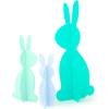 image:imageCR Gibson Kailo Chic Acrylic Bunny Spring and Easter Decorations Sizes Vary Teal and Blue 3 PiecesTeal  Blue