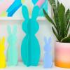 image:imageCR Gibson Kailo Chic Acrylic Bunny Spring and Easter Decorations Sizes Vary Teal and Blue 3 PiecesTeal  Blue