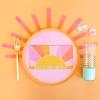 image:imageCR Gibson TW1225056 Kailo Chic Disposable Paper Dinner Plate Set for Parties 105 Diameter Lavender and Orange 8pcsLavender  Orange