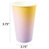 image:imageCR Gibson TWCS25329 Kailo Chic Disposable Paper Cups with Straws for Parties 16 fl Oz Ombre 8pcs