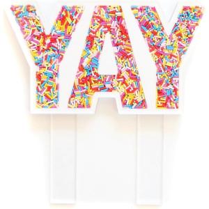 image:imageC R Gibson CCT25410 Kailo Chic Yay Acrylic Cake Topper 5 x 475 Multicolor