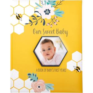 image:imageCR Gibson Blooming Beginnings First 5 Years Gender Neutral Baby Memory Book 875 W x 113 L with 48 Guided Pages MulticolorSweet as Can Bee