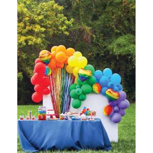 image:imageCR Gibson CBGL25535 Love is Love Balloon Garland Arch Kit 16 Foot Arch 325 Foot Rainbow Fringe 3 Rainbow Mylar Heart Balloons and More Over 60 PiecesLove is Love