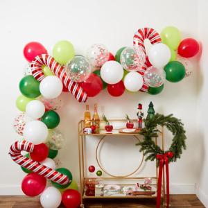 image:imageCR Gibson CBGM25325 Holiday Candy Cane Themed Celebration Balloon Garland Arch Kit 16 Foot Arch Multicolor over 60pcsCandy Cane