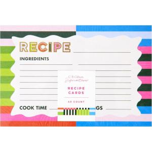 image:imageCR Gibson Recipe Cards  4 x 6 Double Sided Blank Kitchen Recipe Card Set 40Count Vintage BakewareBold Stripe