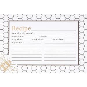 image:imageCR Gibson Recipe Cards  4 x 6 Double Sided Blank Kitchen Recipe Card Set 40Count Vintage BakewareHoneycomb Hive