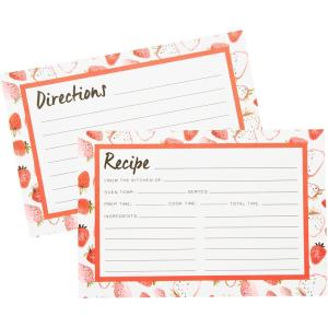 image:imageCR Gibson Recipe Cards  4 x 6 Double Sided Blank Kitchen Recipe Card Set 40Count Vintage BakewareStrawberry Fields