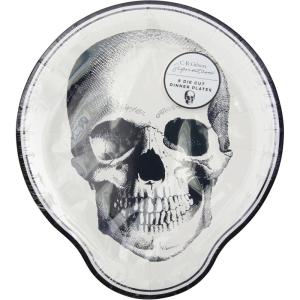image:imageCR Gibson Apothecary Halloween Dinner Plates DieCut Skull 8 CountApothecary Skull
