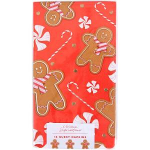 image:imageCR Gibson Guest Dinner 3Ply Napkins Boo Halloween  Scallop Edge Holographic Foil Accents 16Count 425 x 8Gingerbread Man