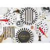 image:imageXampO Paper Goods Black and White Celebrate Disposable Paper Plates 8 ct 105 D