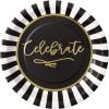 image:imageXampO Paper Goods Black and White Celebrate Disposable Paper Plates 8 ct 105 D