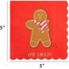 image:imageCR Gibson Beverage Napkin Holiday Gingerbread  DieCut Scallop Edge 20Count 5