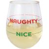 image:imageCR Gibson Celebration Acrylic Stemless Wineglass for Christmas Parties and Celebrations Holds up to 12 Fluid Ounces Naughty or Nice12 Ounces Pack of 2