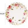 image:imageCR Gibson Floral Heart Gold Foil Scallop Edge Round Paper Dinner Plates 8Count 10 Diameter