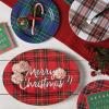 image:imageCR Gibson Red Plaid Reusable Melamine Plate Christmas Platter for Cookies Dinners and Parties 14 x 10Red Plaid