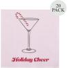 image:imageCR Gibson TW423698 Holiday Cheer Disposable Paper Cocktail Napkins for Christmas Parties Pink and Red 5 x 5 20pcs5