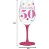 image:imageXampO Paper Goods QWGO20895 50 50th Acrylic Wine Glass 12 oz Fine and 50 Birthday