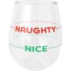 image:imageCR Gibson Celebration Acrylic Stemless Wineglass for Christmas Parties and Celebrations Holds up to 12 Fluid Ounces Naughty or Nice12 Ounces