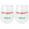 image:imageCR Gibson Celebration Acrylic Stemless Wineglass for Christmas Parties and Celebrations Holds up to 12 Fluid Ounces Naughty or Nice12 Ounces Pack of 2