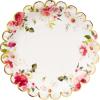 image:imageCR Gibson Floral Heart Gold Foil Scallop Edge Round Paper Dinner Plates 8Count 10 Diameter