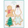image:imageCR Gibson QHCC24061 Snowman Gingerbread Man Tree and Snowflake Christmas Cookie Cutter Set 4pcs 3 W x 4 H