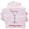 image:imageCR Gibson TW423698 Holiday Cheer Disposable Paper Cocktail Napkins for Christmas Parties Pink and Red 5 x 5 20pcs5