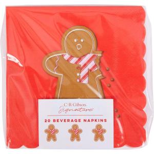 image:imageCR Gibson Beverage Napkin Holiday Gingerbread  DieCut Scallop Edge 20Count 5
