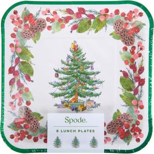 image:imageCR Gibson Spode Pinecone Disposable Paper Lunch Plates for Christmas Parties 8 Diameter 8CountClassic
