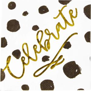 image:imageXampO Paper Goods Pink Ros All Day Beverage and Cocktail Napkins 20pc 5 W x 5 LChic Black  White