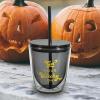 image:imageCR Gibson Plastic Double Wall Insulated Tumbler with Straw and Lid Orange Black and Gold Holds up to 12 Fluid Ounces May Contain BoosWitchy On
