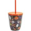 image:imageCR Gibson Plastic Double Wall Insulated Tumbler with Straw and Lid Orange Black and Gold Holds up to 12 Fluid Ounces May Contain BoosHocus Pocus