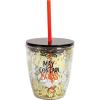image:imageCR Gibson Plastic Double Wall Insulated Tumbler with Straw and Lid Orange Black and Gold Holds up to 12 Fluid Ounces May Contain BoosMay Contain Boos