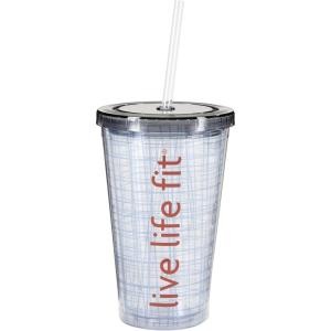 image:imageXampO Paper Goods Green Cactus with Arms Acrylic Double Wall Tumbler Cup with Lid and Straw 12 oz 6 W x 5 HLive Life Fit