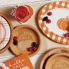 image:imageCR Gibson TW424063 Hello Fall Pumpkin Disposable Paper Cocktail Napkins for Thanksgiving and Halloween Orange 20pcs 5 x 5Rustic Pumpkin