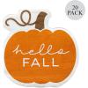 image:imageCR Gibson TW424063 Hello Fall Pumpkin Disposable Paper Cocktail Napkins for Thanksgiving and Halloween Orange 20pcs 5 x 5Rustic Pumpkin