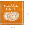 image:imageCR Gibson TW424063 Hello Fall Pumpkin Disposable Paper Cocktail Napkins for Thanksgiving and Halloween Orange 20pcs 5 x 5Rustic Pumpkin