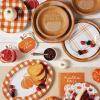 image:imageCR Gibson TW424063 Hello Fall Pumpkin Disposable Paper Cocktail Napkins for Thanksgiving and Halloween Orange 20pcs 5 x 5Rustic Pumpkin