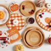 image:imageCR Gibson TW424063 Hello Fall Pumpkin Disposable Paper Cocktail Napkins for Thanksgiving and Halloween Orange 20pcs 5 x 5Rustic Pumpkin