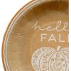 image:imageCR Gibson TW424063 Hello Fall Pumpkin Disposable Paper Cocktail Napkins for Thanksgiving and Halloween Orange 20pcs 5 x 5Rustic Pumpkin
