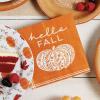 image:imageCR Gibson TW424063 Hello Fall Pumpkin Disposable Paper Cocktail Napkins for Thanksgiving and Halloween Orange 20pcs 5 x 5Rustic Pumpkin