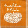 image:imageCR Gibson TW424063 Hello Fall Pumpkin Disposable Paper Cocktail Napkins for Thanksgiving and Halloween Orange 20pcs 5 x 5Rustic Pumpkin
