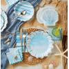 image:imageCR Gibson TW425762 Watercolor Coastal Scallop Edged Disposable Paper Cocktail Napkins 5 x 5 Multicolor 20 PiecesCoastal