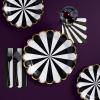 image:imageCR Gibson TW725843 Black and White Pinwheel Scallop Edge Disposable Paper Lunch Napkins 6 x 6 Multicolor 20 PiecesDinner Plates