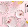 image:imageCR Gibson TW825844 Pink Pinwheel Scallop Edge Disposable Dinner Napkins and Bathroom Guest Towels 42 x 785 Multicolor 16 PiecesDinner Plates